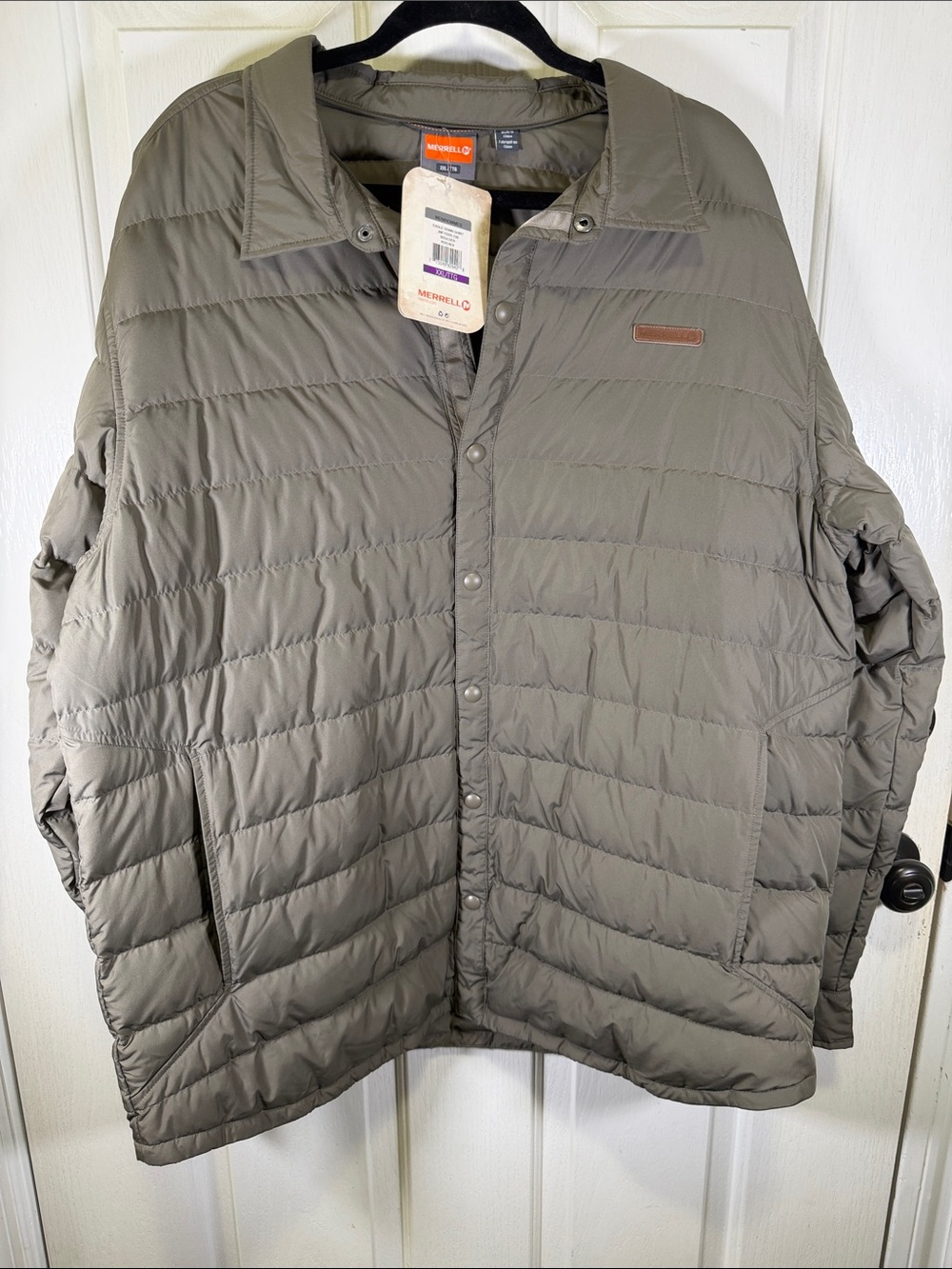 Merrell Men's Grey Eagle Down Quilted Puffer Shirt